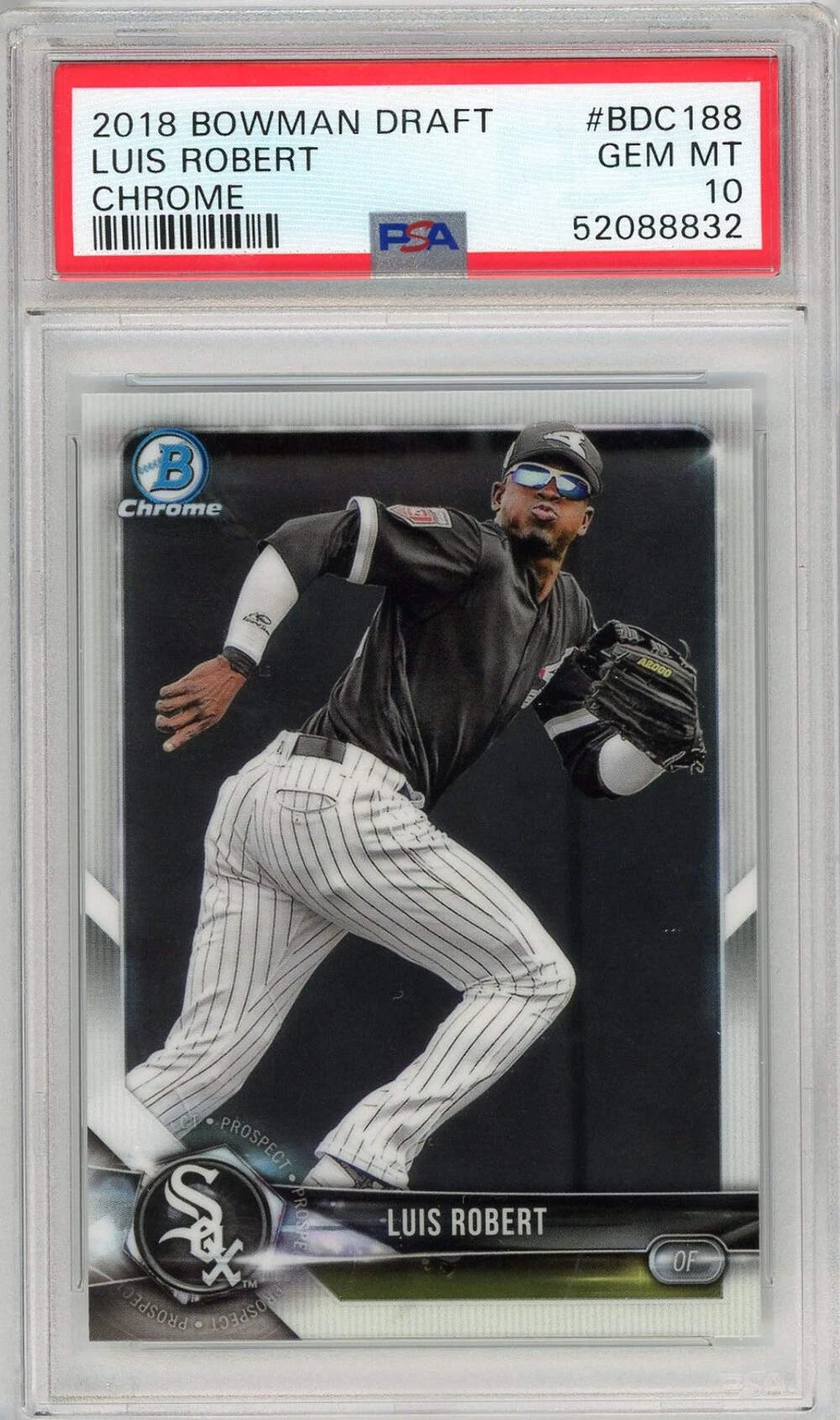 Graded 2018 Topps Bowman Draft Luis Robert #BDC188 Chrome Baseball Card PSA 10
