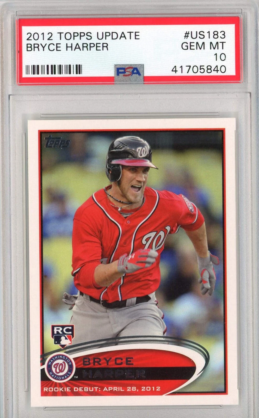 Graded 2012 Topps Update Bryce Harper #US183 Rookie RC Baseball Card PSA 10 Gem