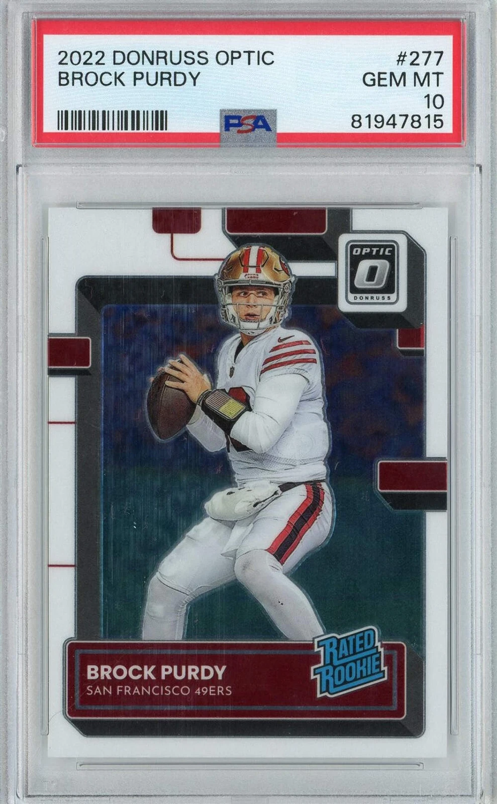 Graded 2022 Panini Donruss Optic Brock Purdy #277 Rookie RC Football Card PSA 10