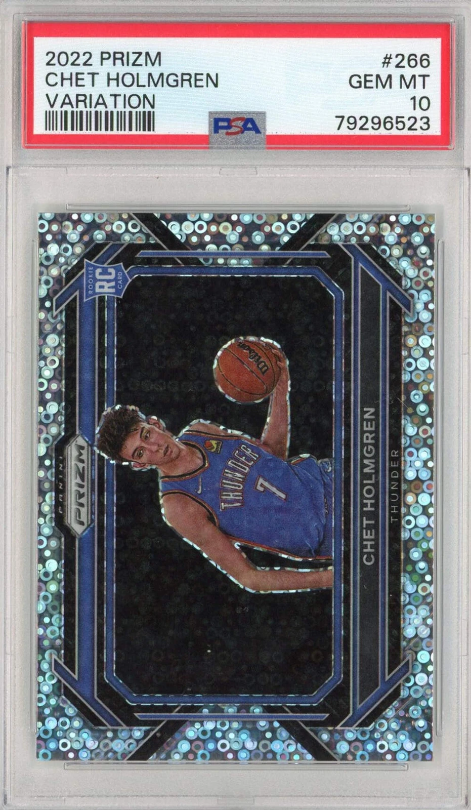 Graded 2022 Prizm Chet Holmgren #266 Variation Rookie RC Basketball Card PSA 10