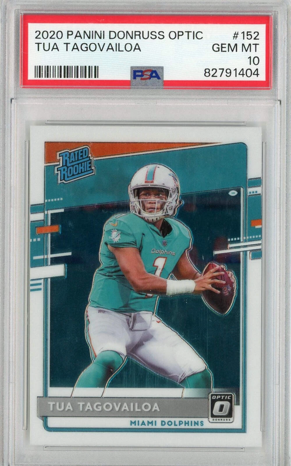 Graded 2020 Panini Donruss Optic Tua Tagovailoa #152 Rookie Football Card PSA 10