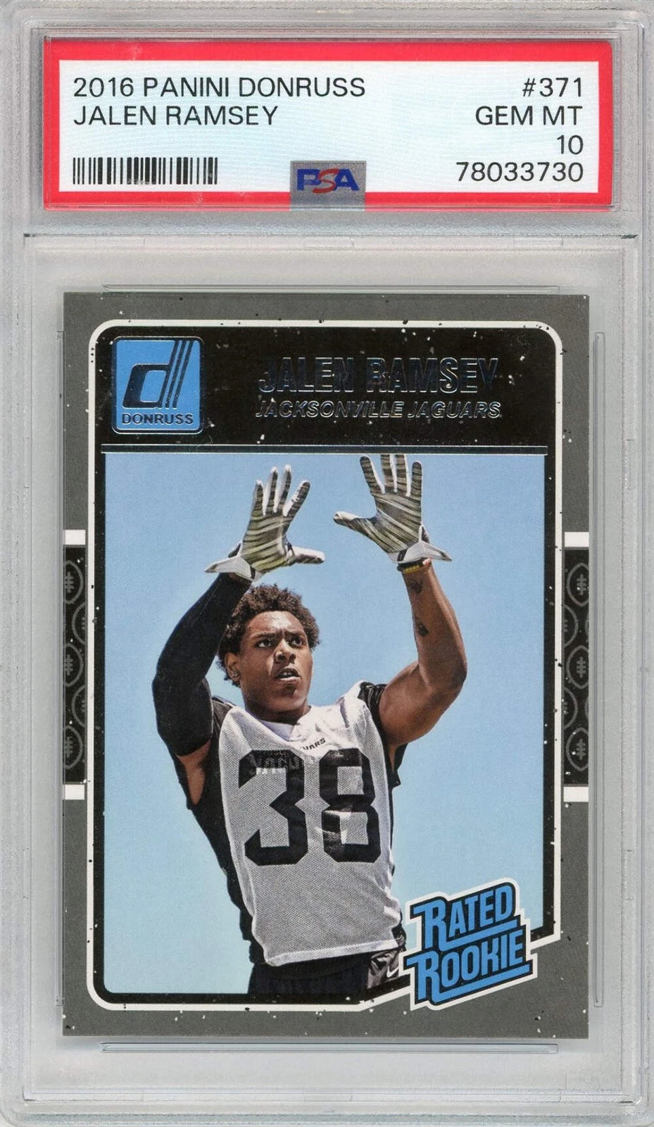 Graded 2016 Panini Donruss Jalen Ramsey #371 Rookie RC Football Card PSA 10 Gem