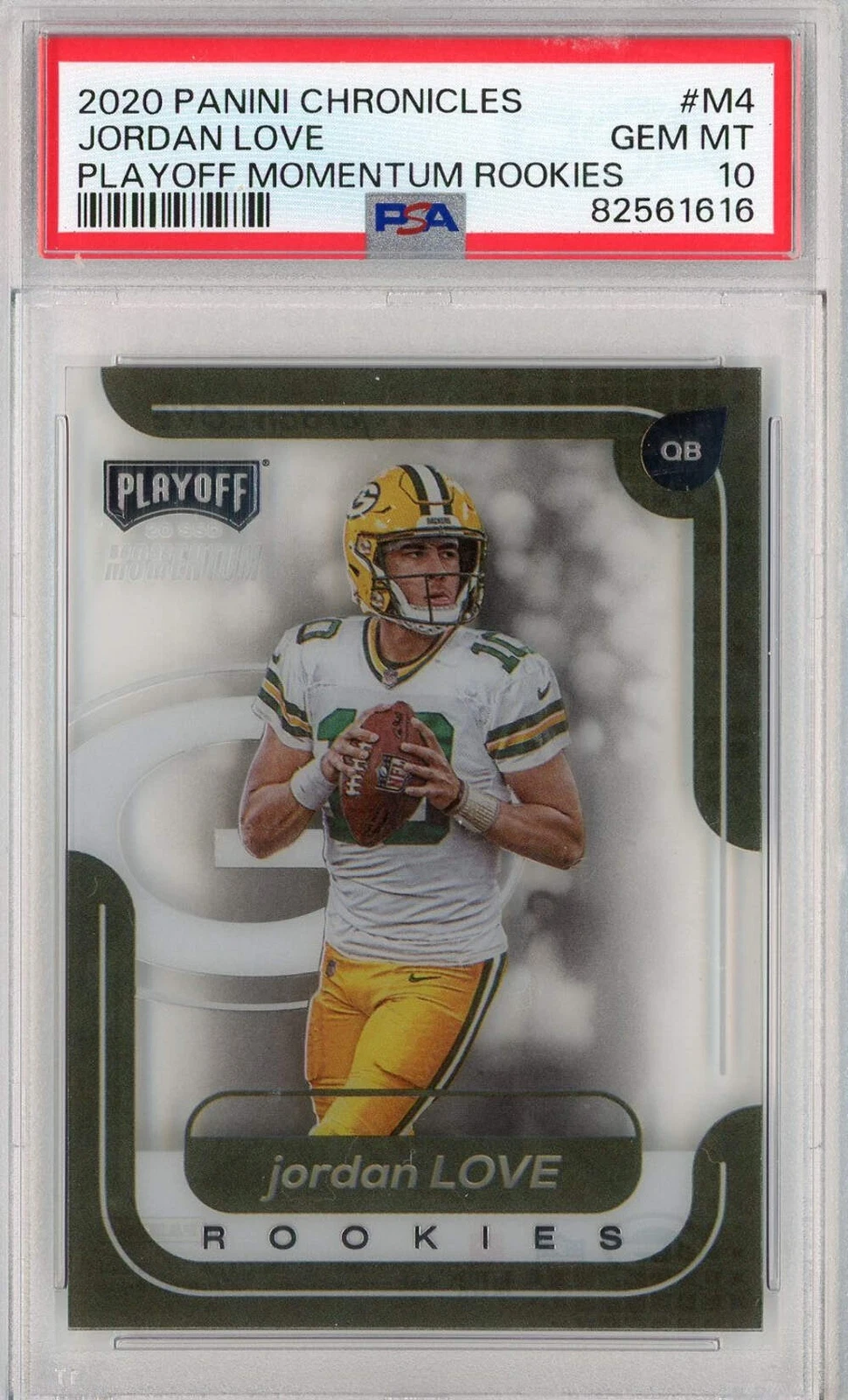 Graded 2020 Chronicles Jordan Love #M4 Playoff Momentum RC Football Card PSA 10
