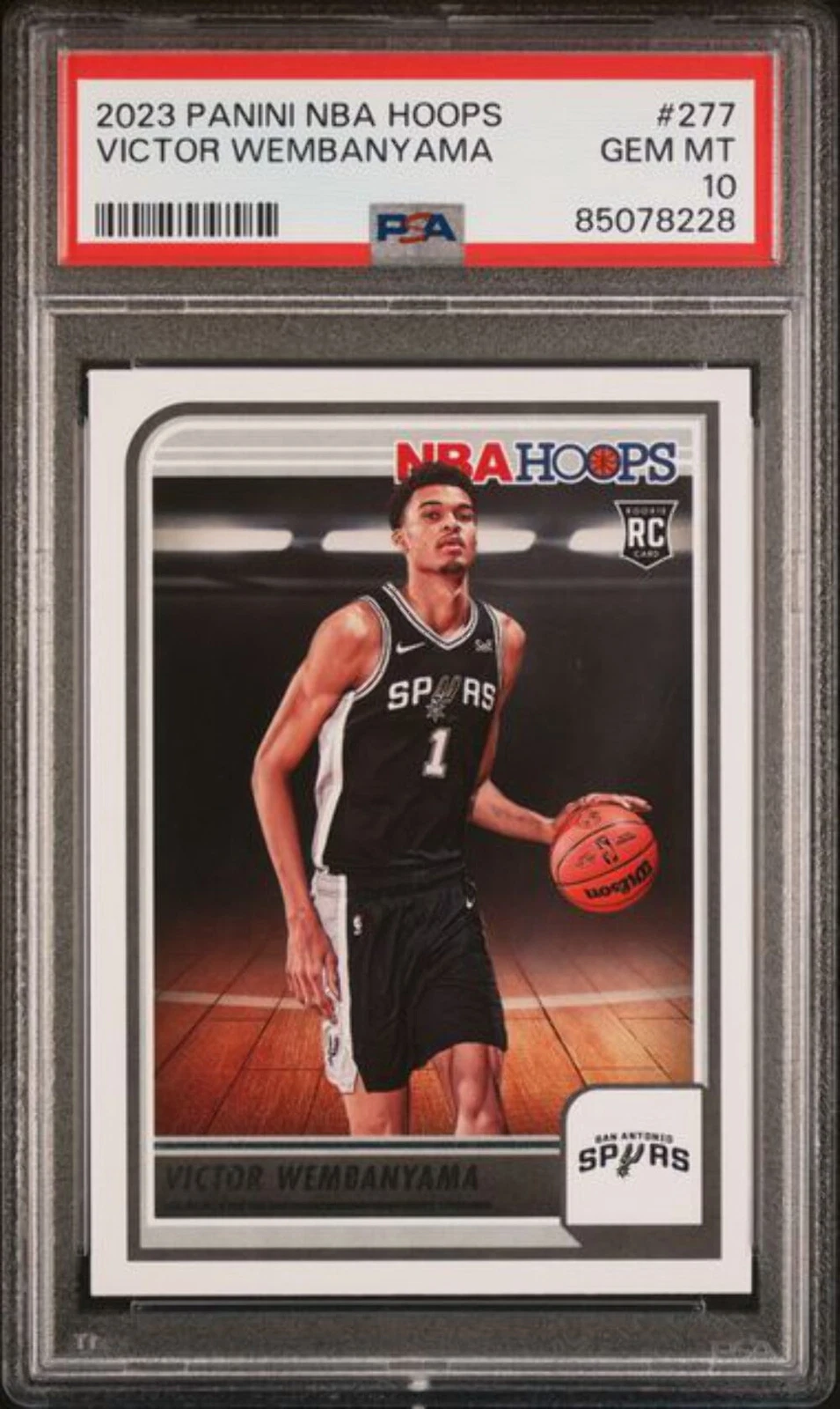 Graded 2023 Panini Hoops Victor Wembanyama #277 Rookie RC Basketball Card PSA 10