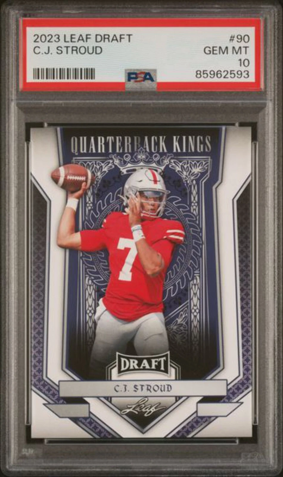 Graded 2023 Leaf Draft CJ Stroud #90 Rookie RC Football Card PSA 10 Gem Mint