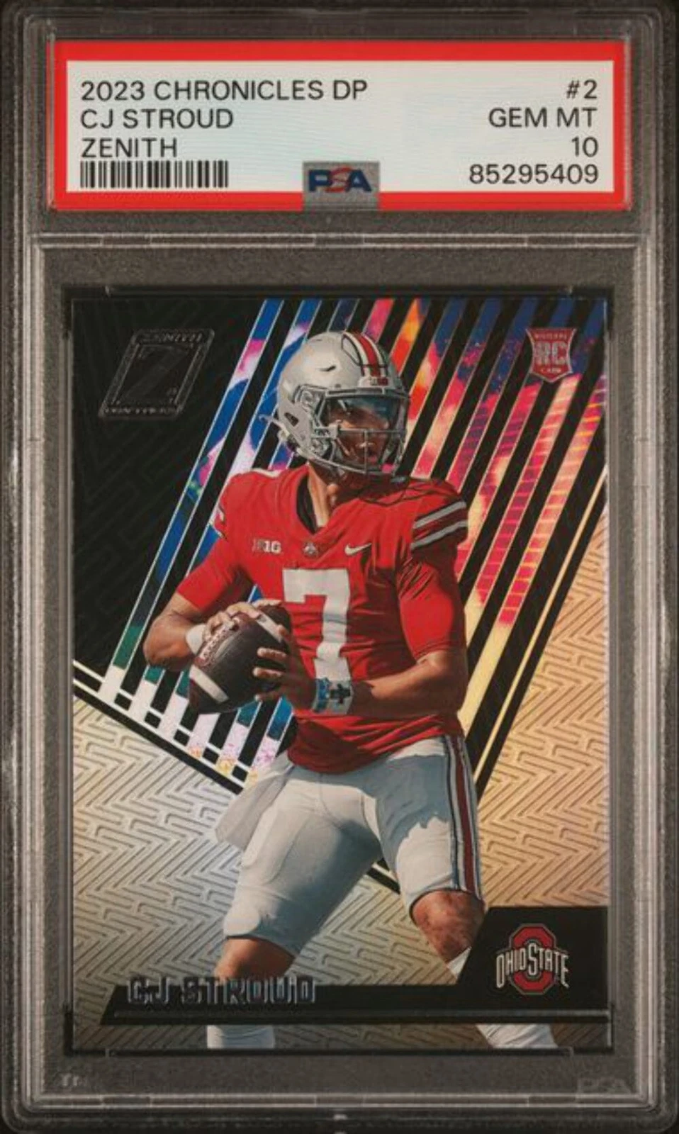 Graded 2023 Panini Chronicles DP C.J. Stroud #2 Zenith RC Football Card PSA 10