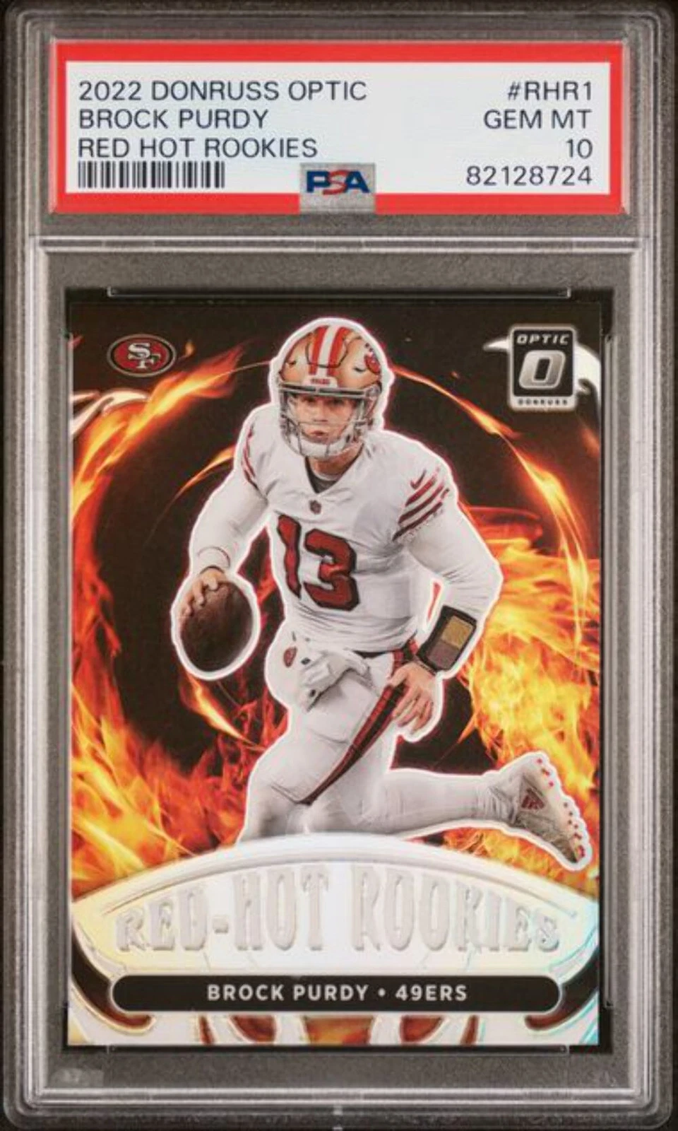 Graded 2022 Donruss Optic Brock Purdy #RHR1 Red Hot Rookies Football Card PSA 10