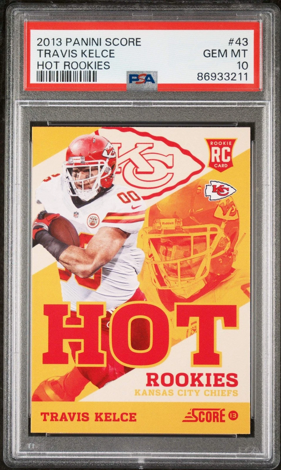 Graded 2013 Panini Score Travis Kelce #43 Hot Rookies RC Football Card PSA 10