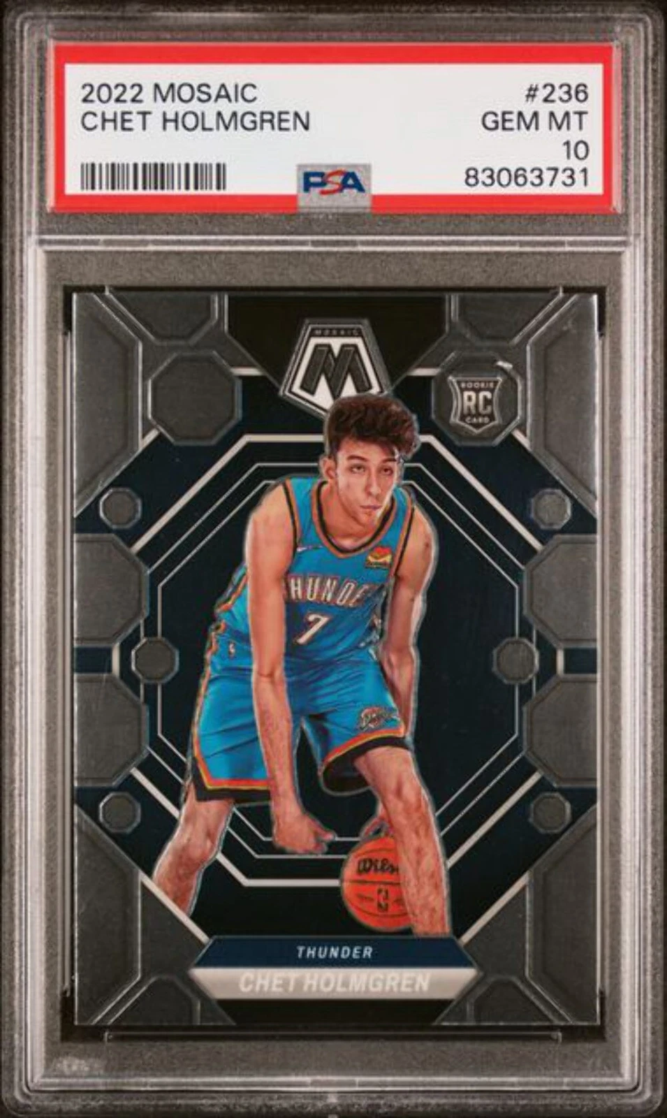 Graded 2022 Panini Mosaic Chet Holmgren #236 Rookie RC Basketball Card PSA 10