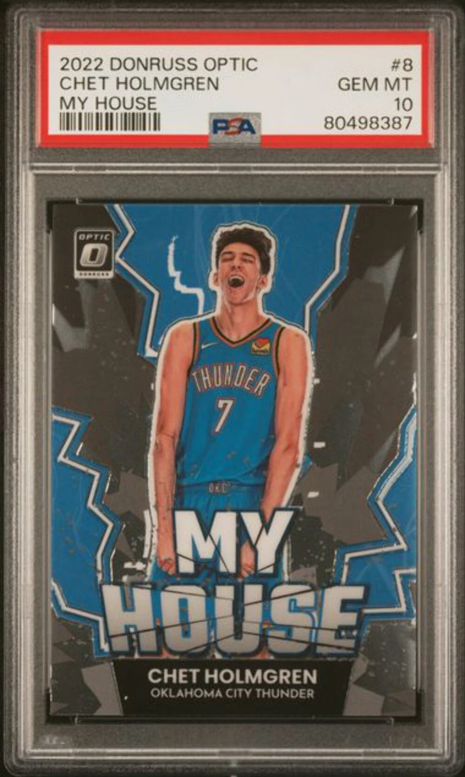 Graded 2022 Donruss Optic Chet Holmgren #8 My House RC Basketball Card PSA 10