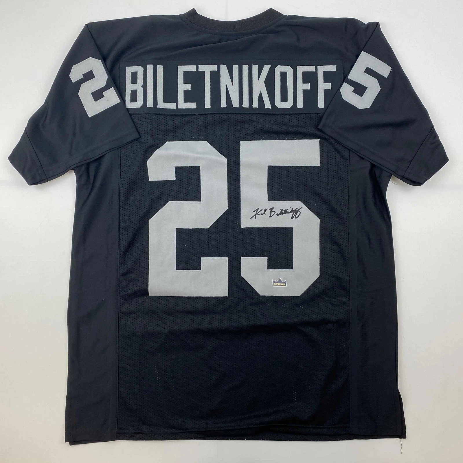 Facsimile Autographed Fred Biletnikoff Oakland Las Vegas Black Reprint Jersey XL