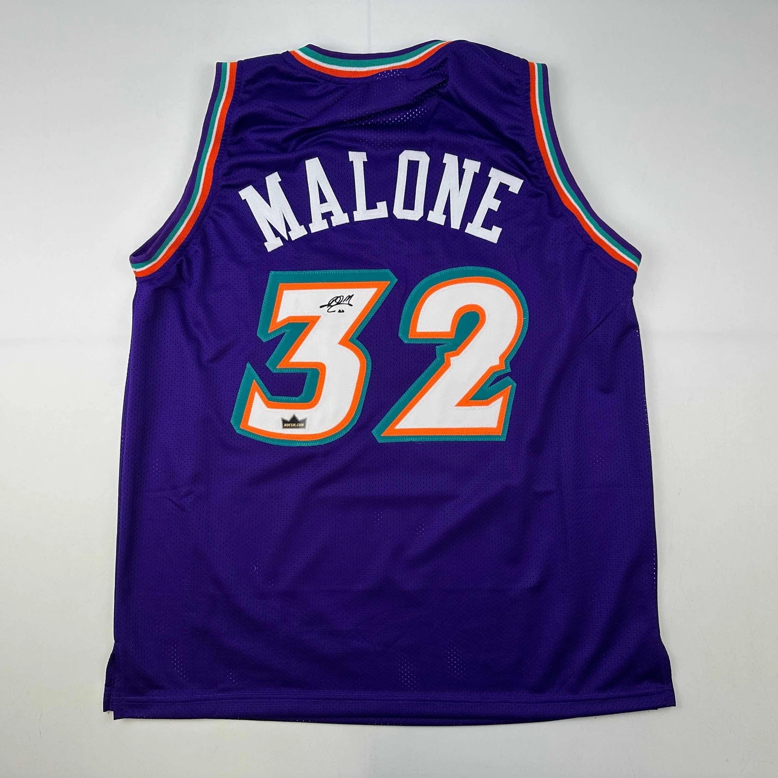 Facsimile Autographed Karl Malone Utah Jazz Reprint Laser Auto Jersey Men's XL