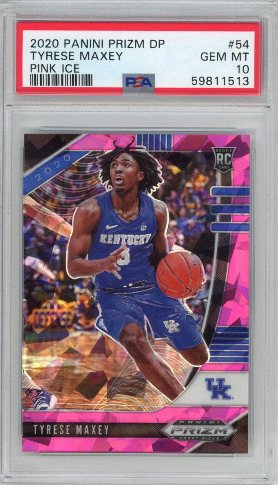 Graded 2020-21 Panini Prizm DP Tyrese Maxey #54 Pink Ice Rookie Card PSA 10 Mint