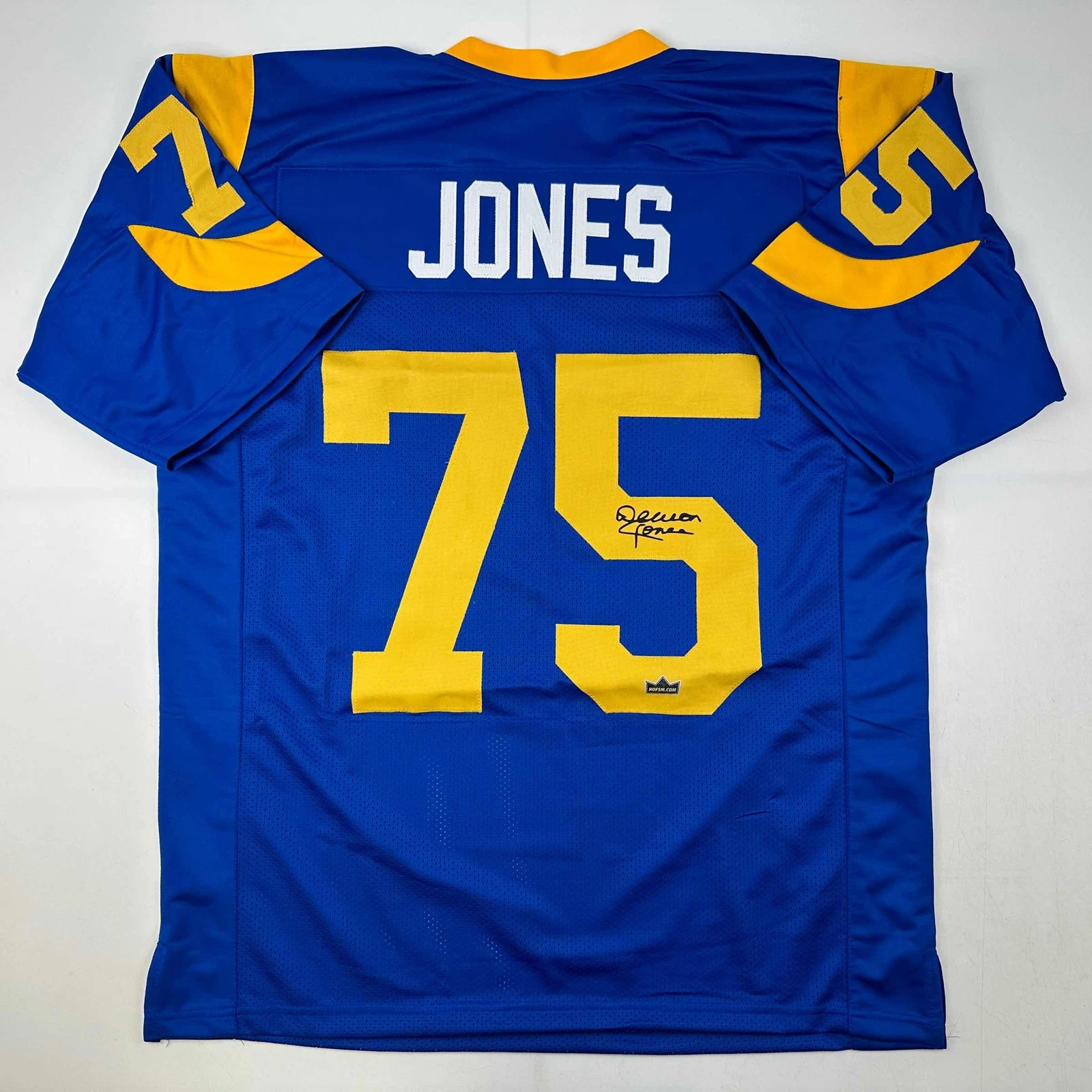Facsimile Autographed Deacon Jones Los Angeles LA Blue Reprint Jersey Men's XL