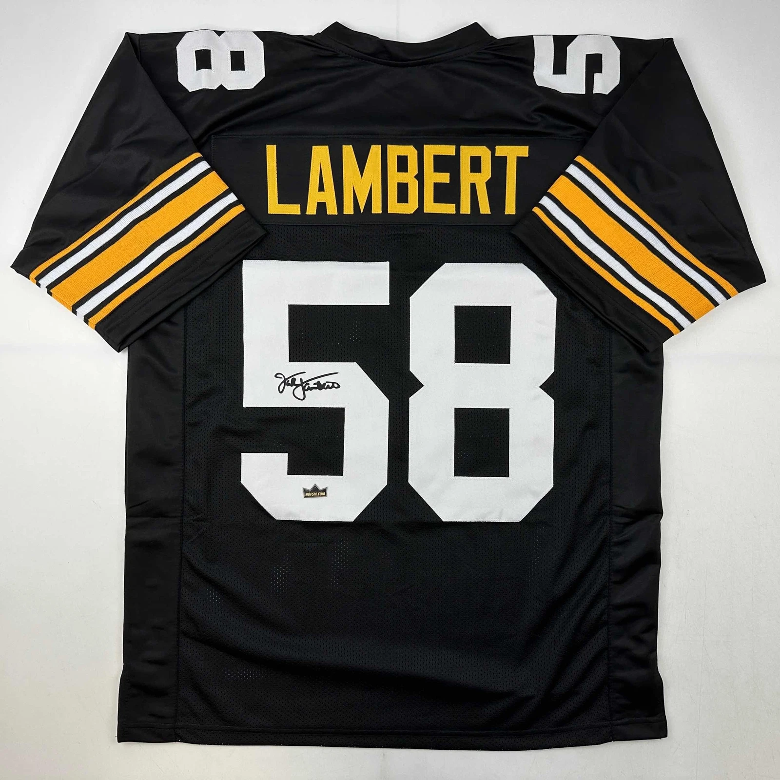 Facsimile Autographed Jack Lambert Pittsburgh Black Reprint Jersey Size Men's XL