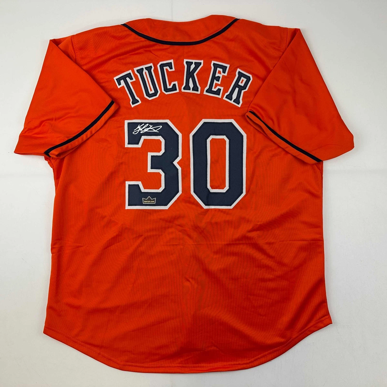 Facsimile Autographed Kyle Tucker Houston Orange Reprint Jersey Size Men's XL