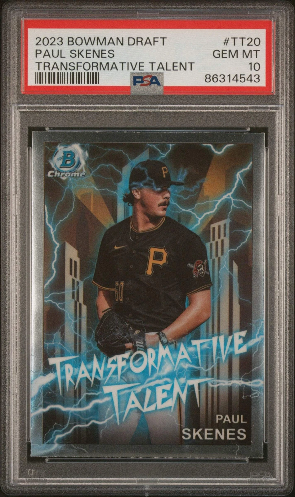 Graded 2023 Bowman Draft Paul Skenes #TT20 Tran Talent RC Baseball Card PSA 10