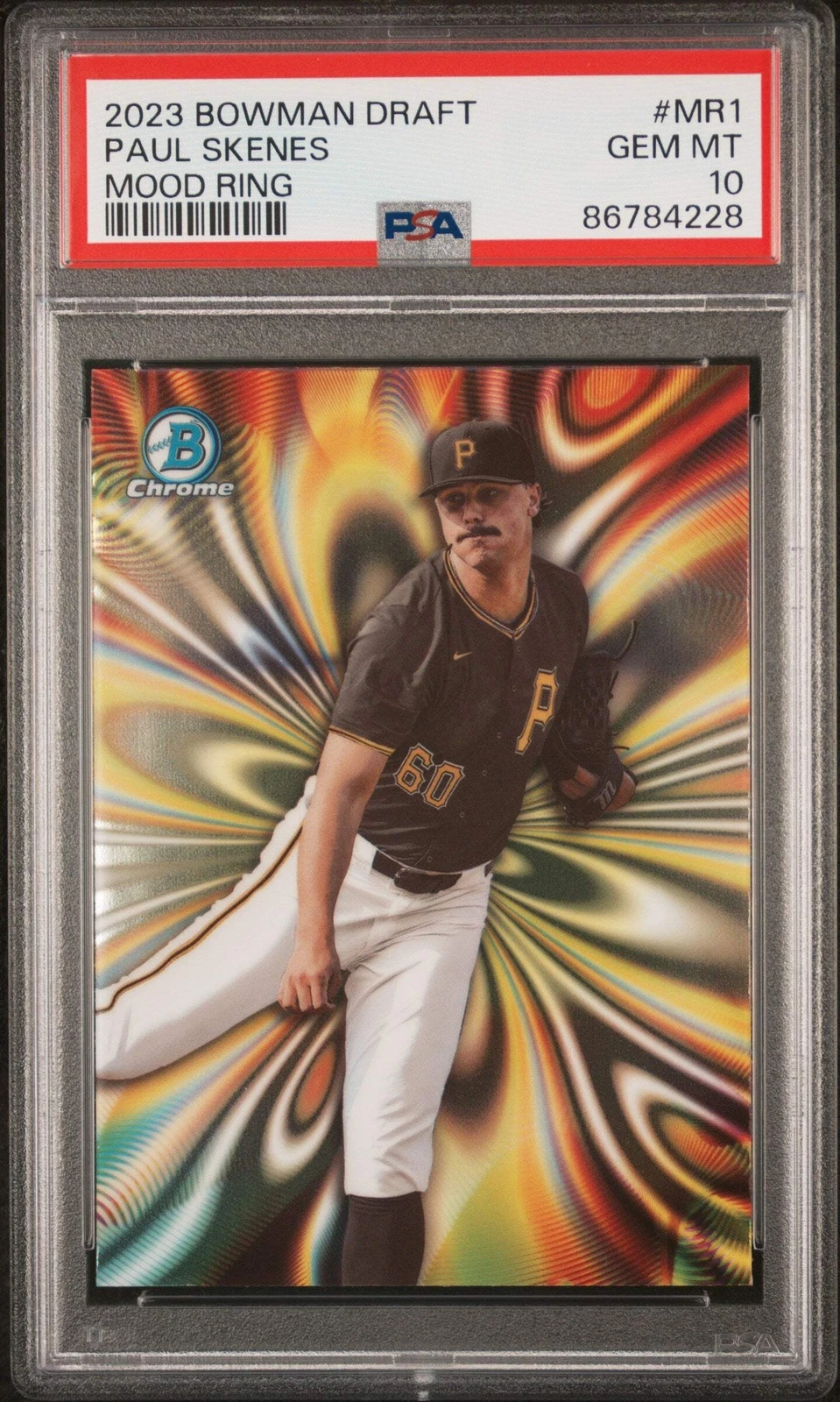 Graded 2023 Bowman Draft Paul Skenes #MR1 Mood Ring Rookie Baseball Card PSA 10