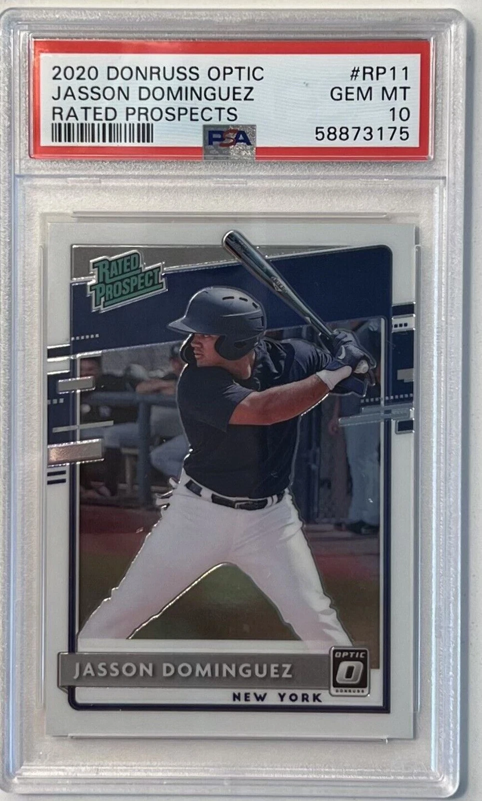 Graded 2020 Donruss Optic Jasson Dominguez #RP11 Rated Pros Baseball Card PSA 10