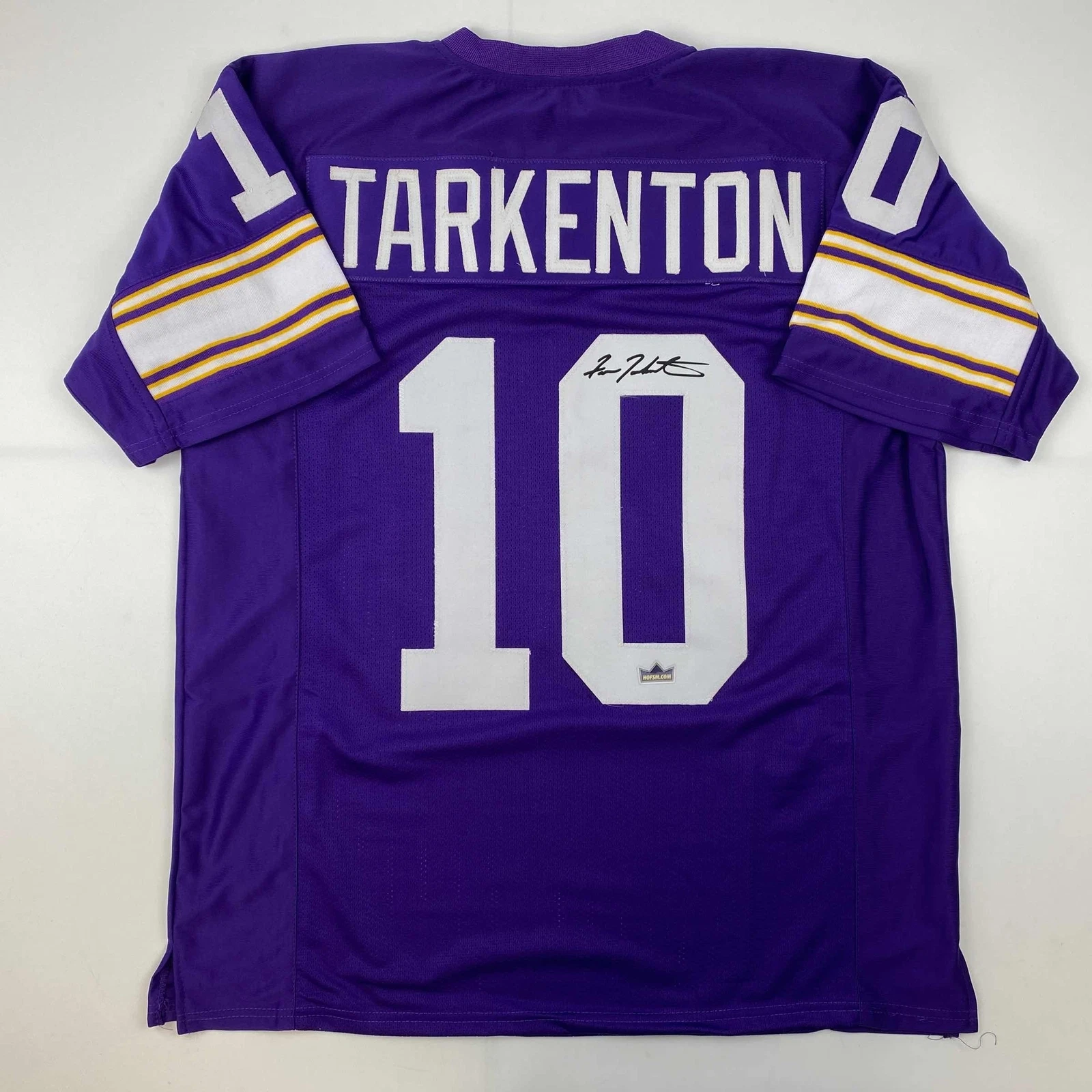 Facsimile Autographed Fran Tarkenton Minnesota Purple Reprint Jersey Men's XL