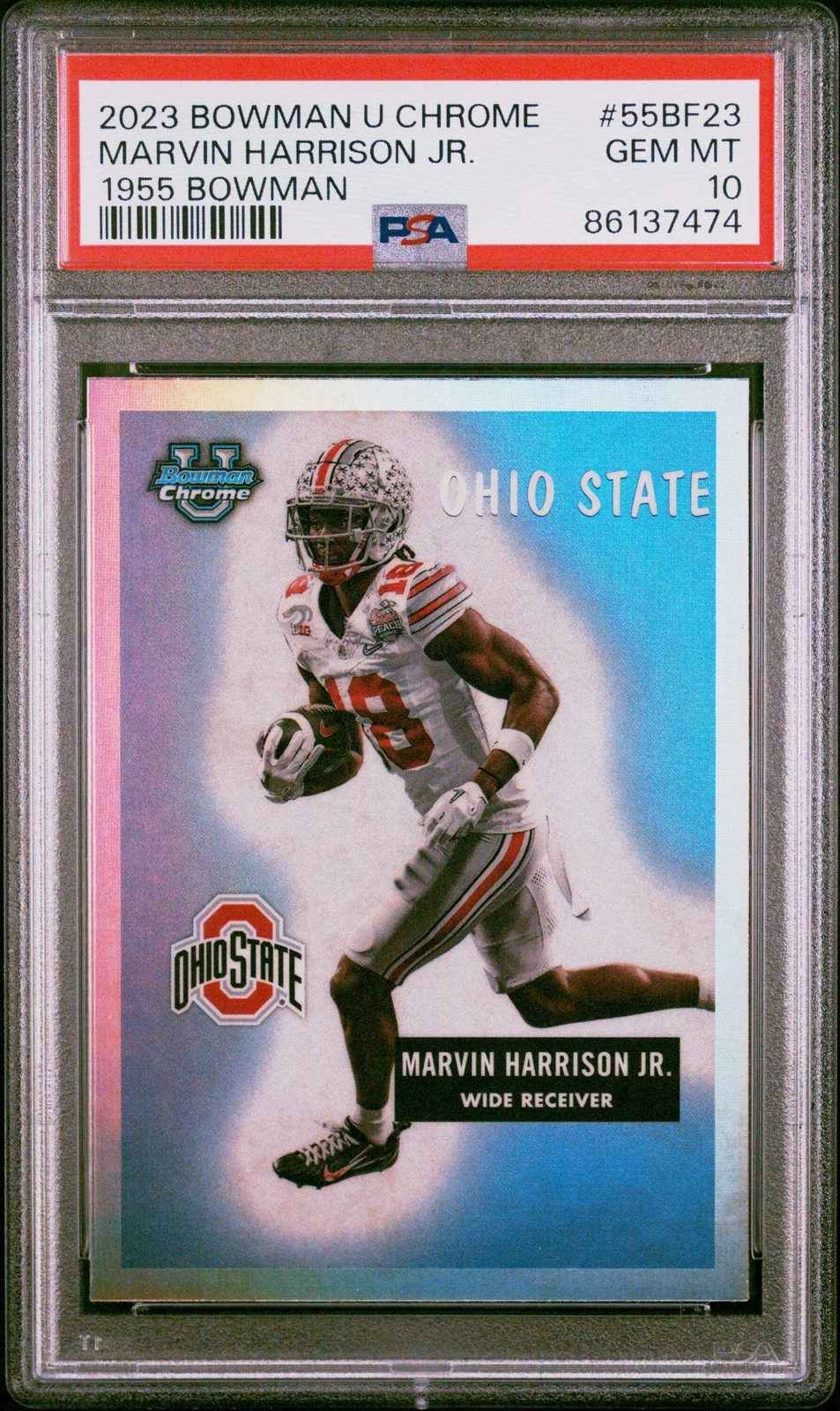 Graded 2023 Bowman U Chrome Marvin Harrison Jr #55BF23 1955 Football Card PSA 10