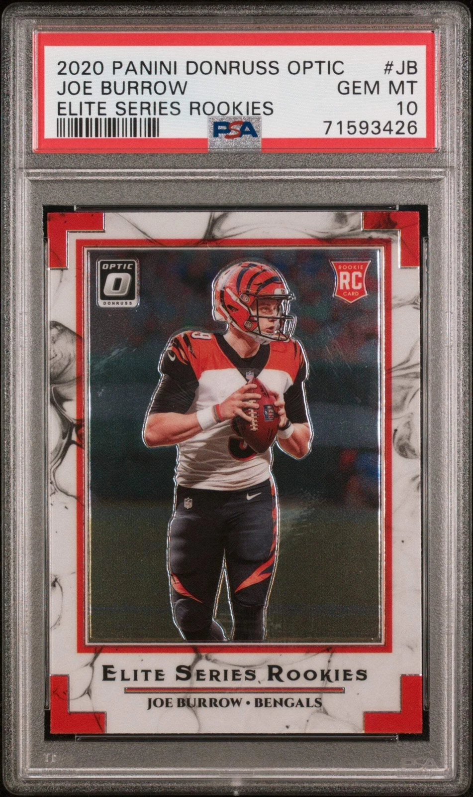 Graded 2020 Donruss Joe Burrow #JB Elite Series Rookies RC Football Card PSA 10