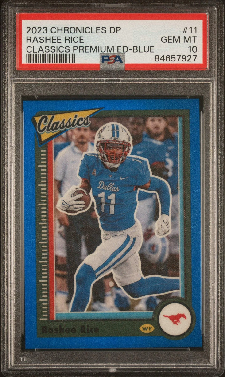 Graded 2023 Chronicles Rashee Rice #11 Classics Prem Ed Blue #/99 Card PSA10