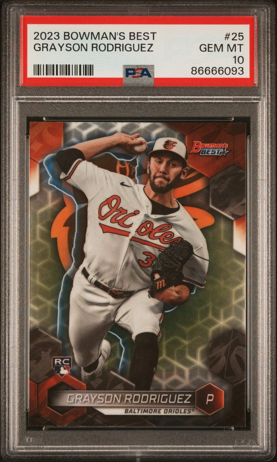 Graded 2023 Topps Bowmans Best Grayson Rodriguez #25 Rookie Baseball Card PSA 10