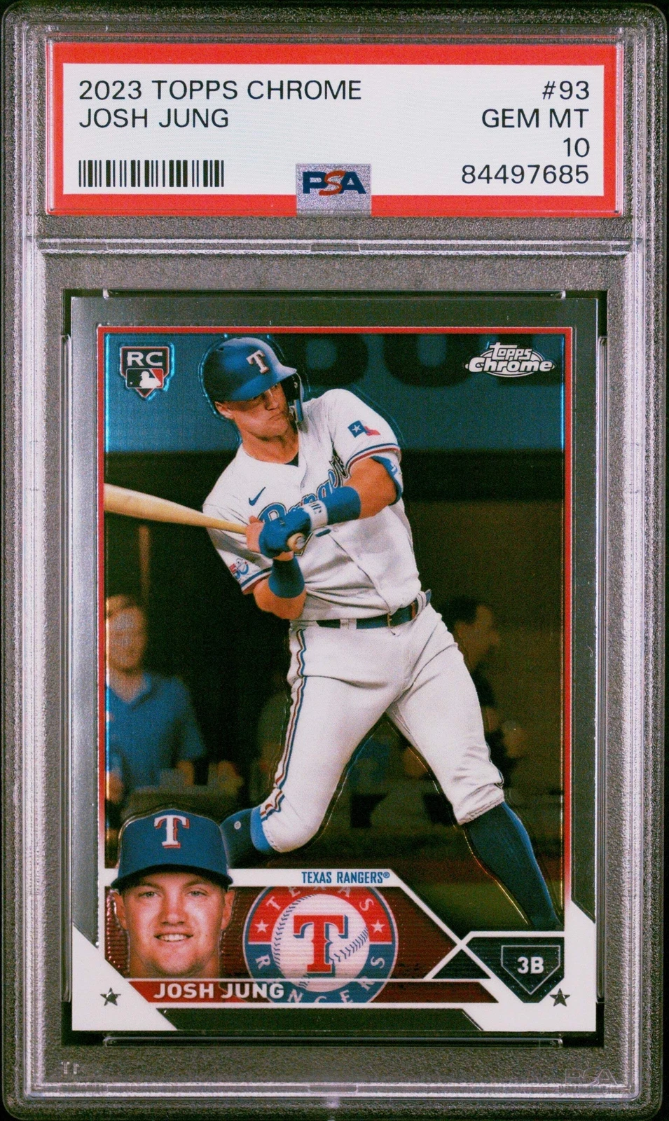 Graded 2023 Topps Chrome Josh Jung #93 Rookie RC Baseball Card PSA 10 Gem Mint