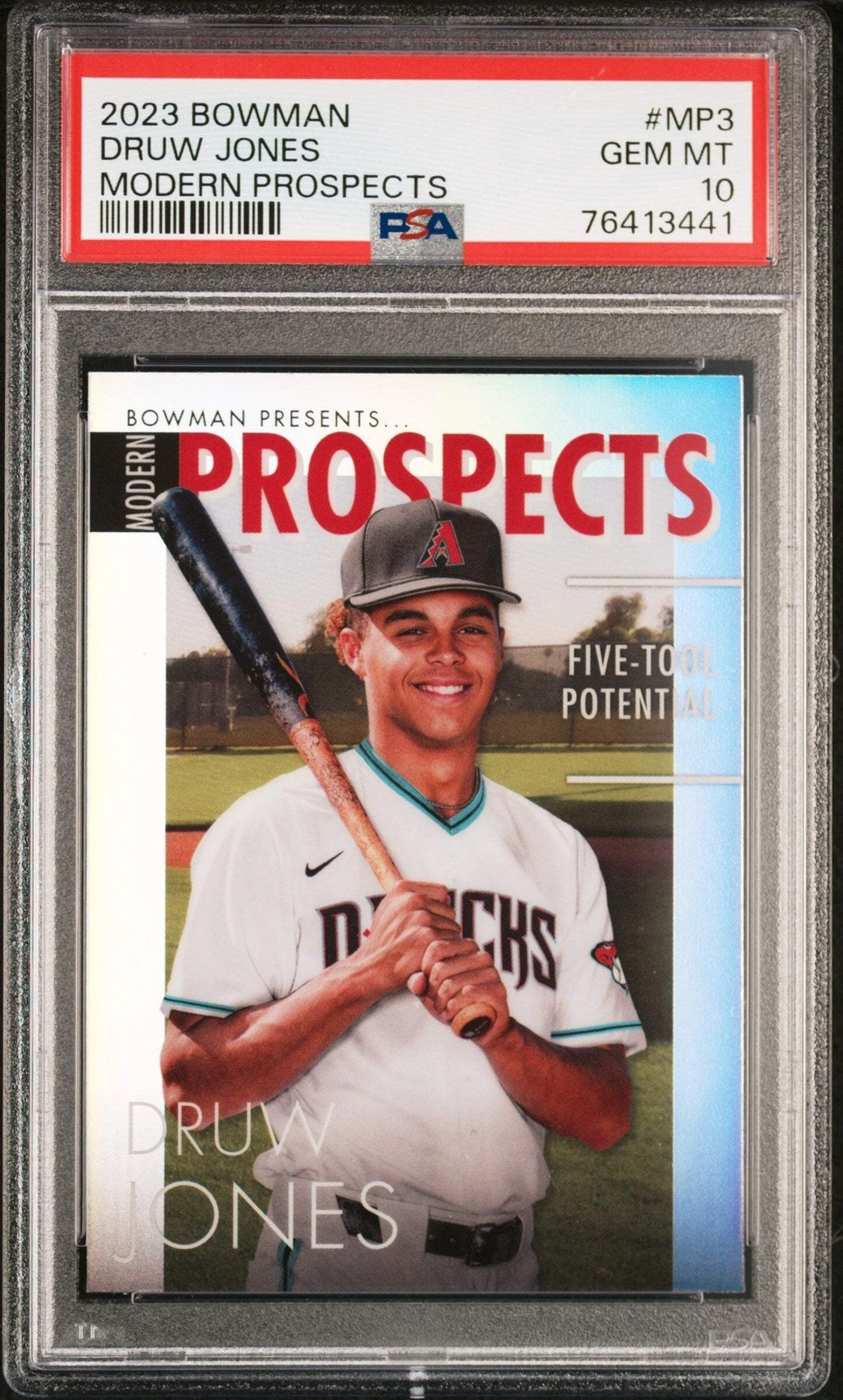 Graded 2023 Bowman Druw Jones #MP3 Modern Prospects RC Baseball Card PSA 10