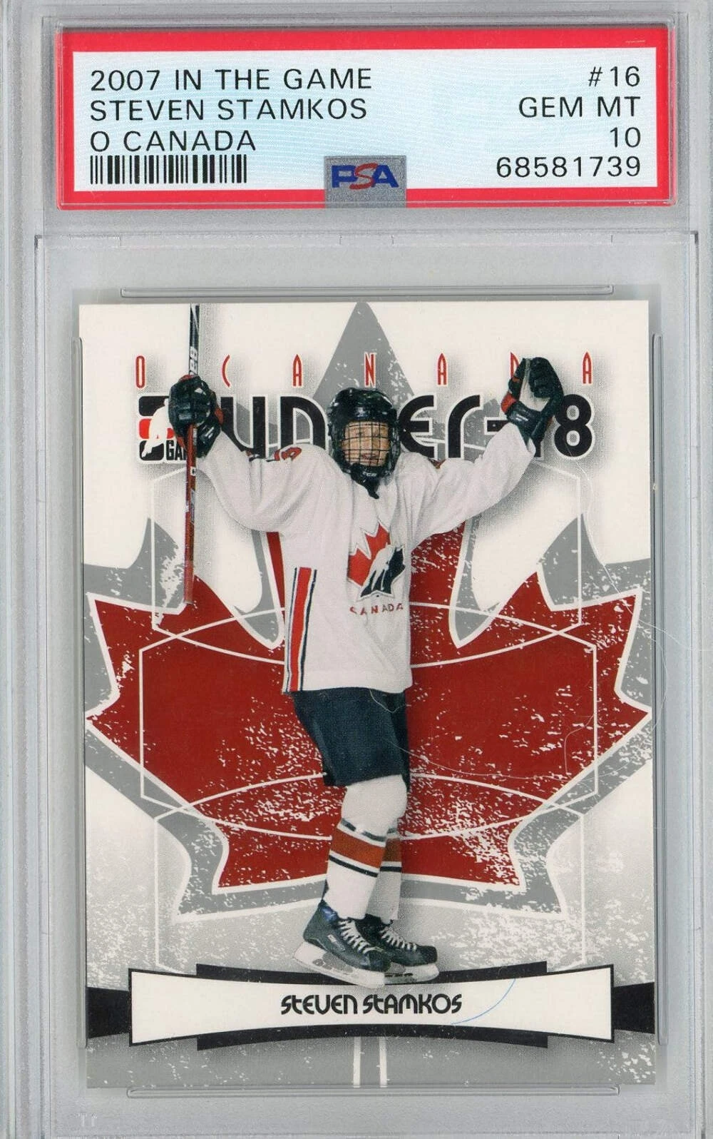 Graded 2007 In The Game Steven Stamkos #16 O Canada Rookie RC Hockey Card PSA 10