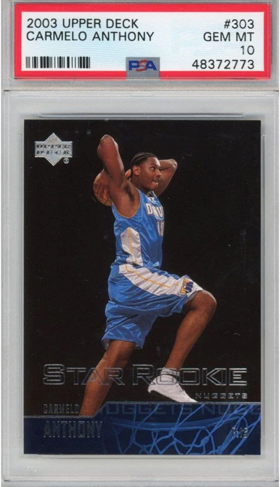 Graded 2003-04 Upper Deck UD Carmelo Anthony #303 Rookie RC Basketball Card PSA