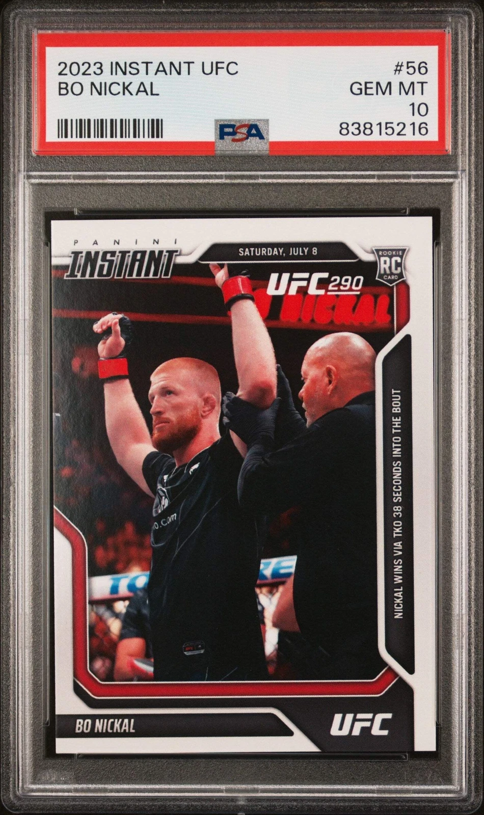 Graded 2023 Panini Instant UFC Bo Nickal #56 Rookie RC UFC MMA Card PSA 10 Gem