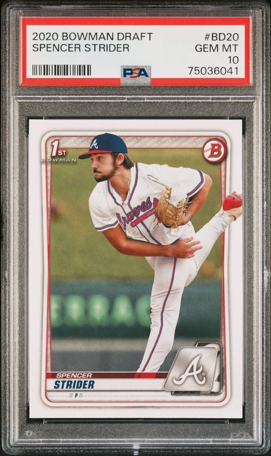Graded 2020 Bowman Draft Spencer Strider #999 Rookie RC Baseball Card PSA 10 Gem