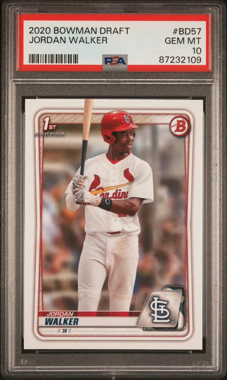 Graded 2020 Topps Bowman Draft Jordan Walker #BD57 Rookie Baseball Card PSA 10