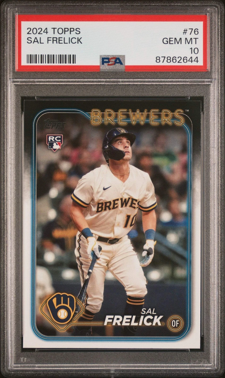 Graded 2024 Topps Sal Frelick #76 Rookie RC Baseball Card PSA 10 Gem Mint