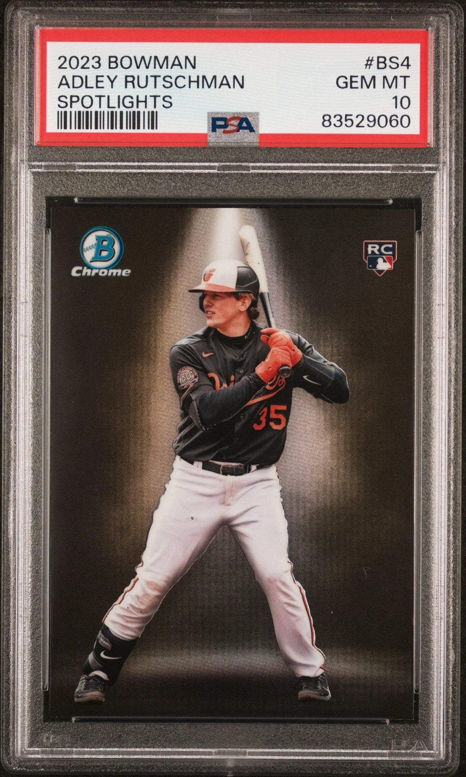 Graded 2023 Topps Bowman Adley Rutschman #BS4 Spotlights RC Baseball Card PSA 10