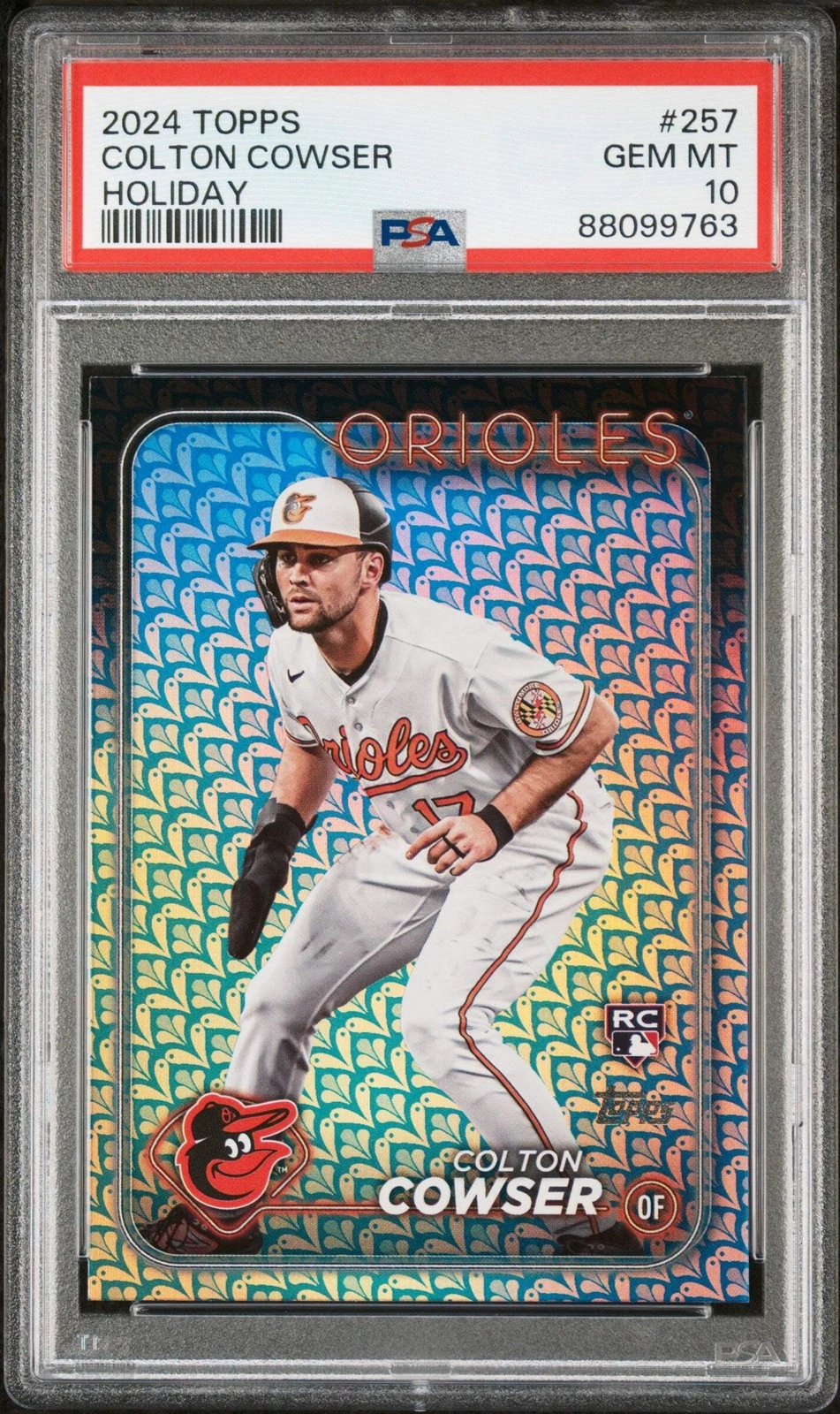 Graded 2024 Topps Colton Cowser #257 Holiday Rookie RC Baseball Card PSA 10 Gem