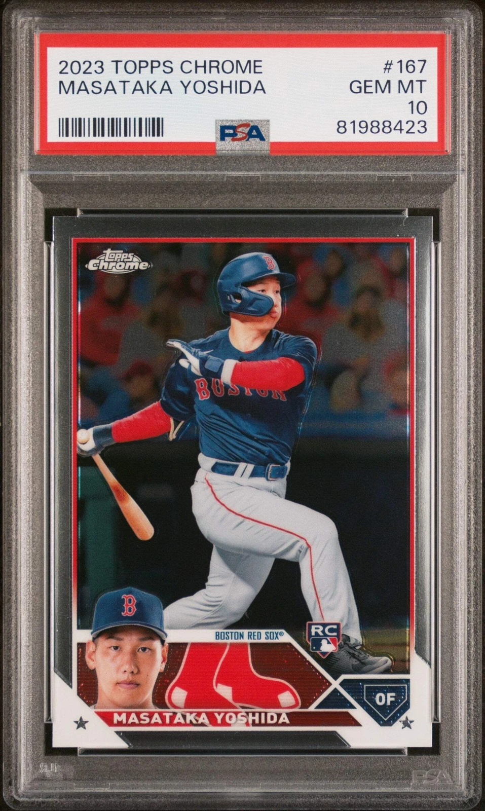 Graded 2023 Topps Chrome Masataka Yoshida #167 Rookie Baseball Card PSA 10 Gem