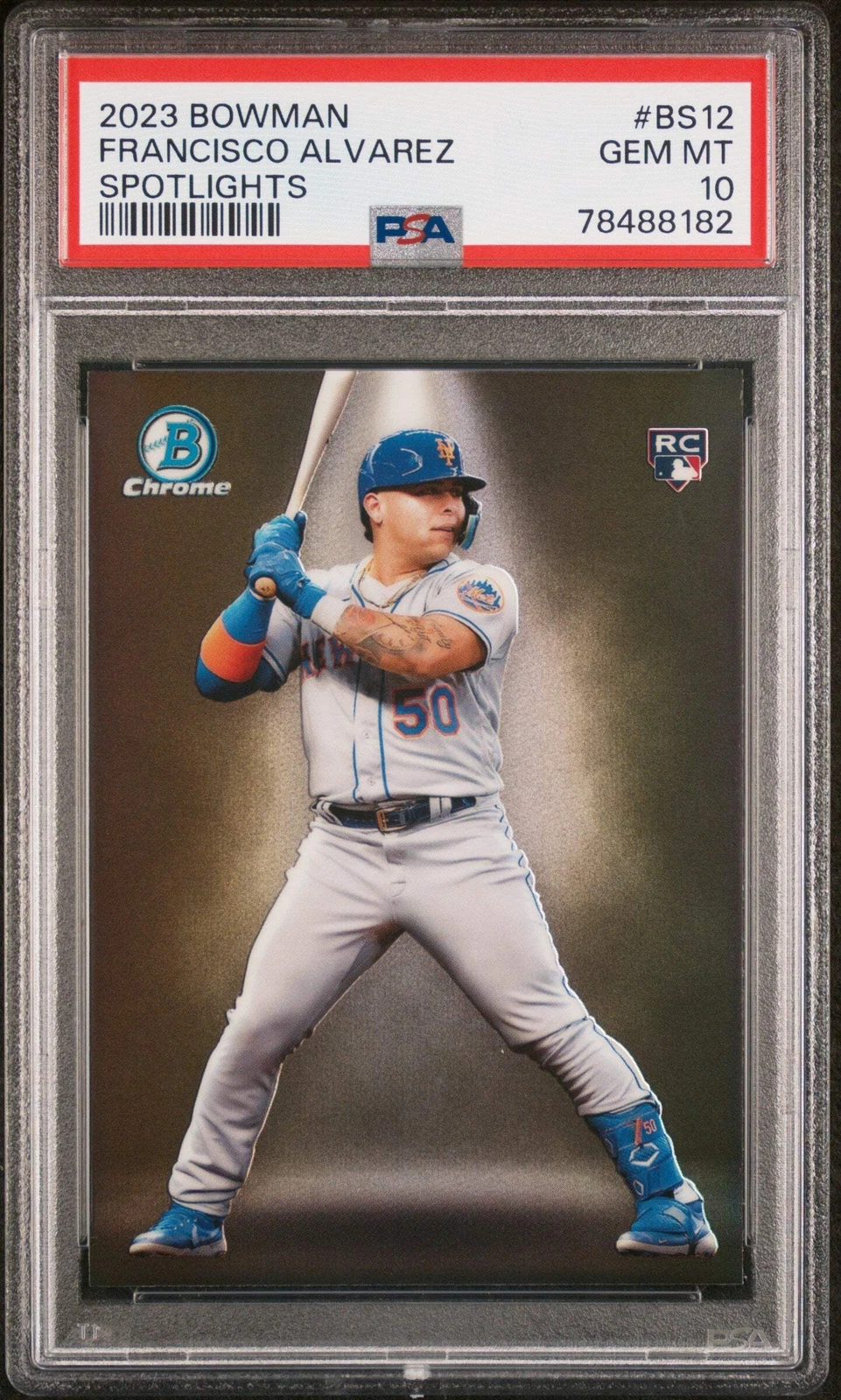 Graded 2023 Bowman Francisco Alvarez #BS12 Spotlights RC Baseball Card PSA 10