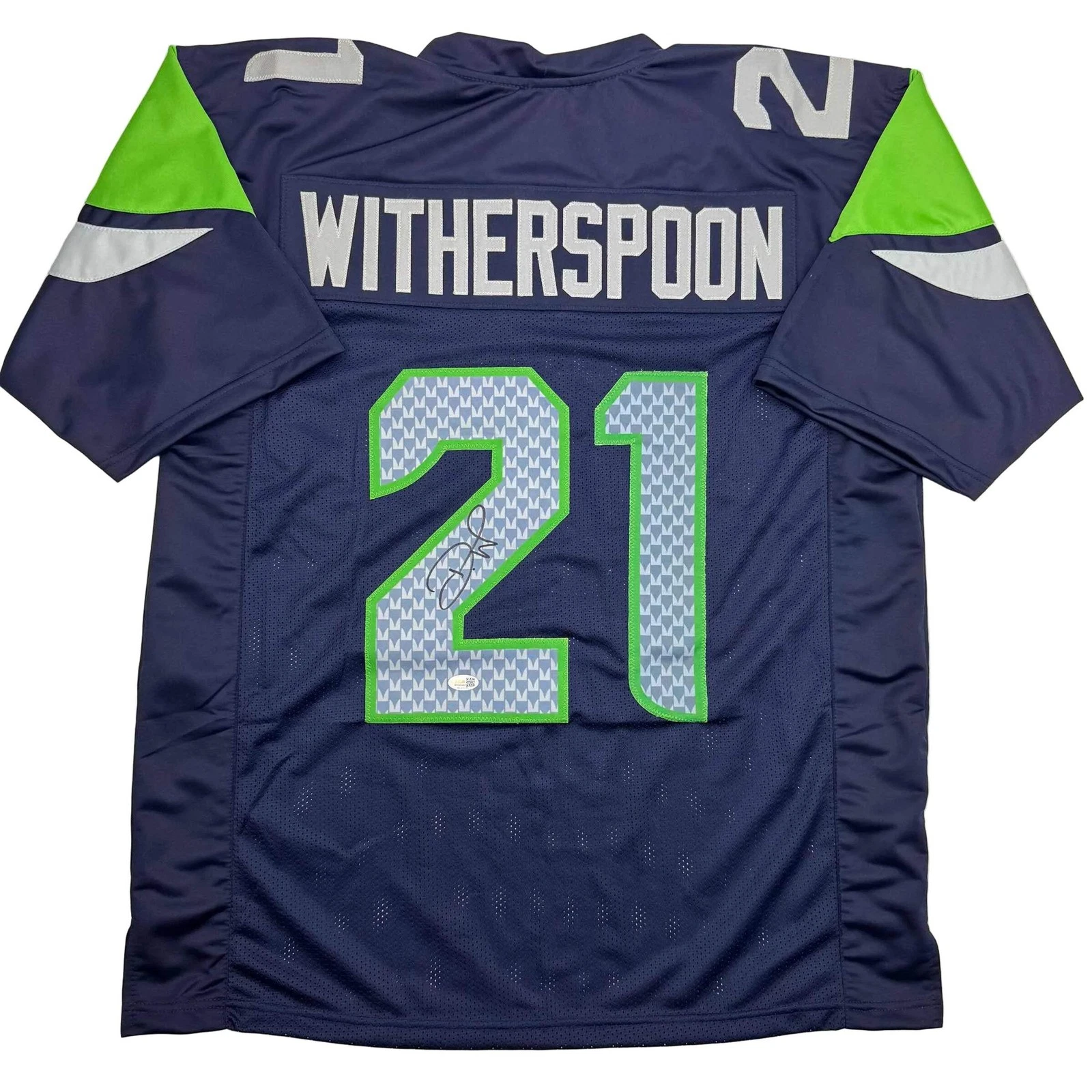 Autographed/Signed Devon Witherspoon Seattle Blue Football Jersey JSA COA