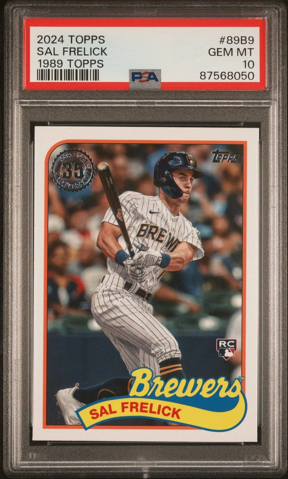 Graded 2024 Topps Sal Frelick #89B9 1989 Topps Rookie RC Baseball Card PSA 10