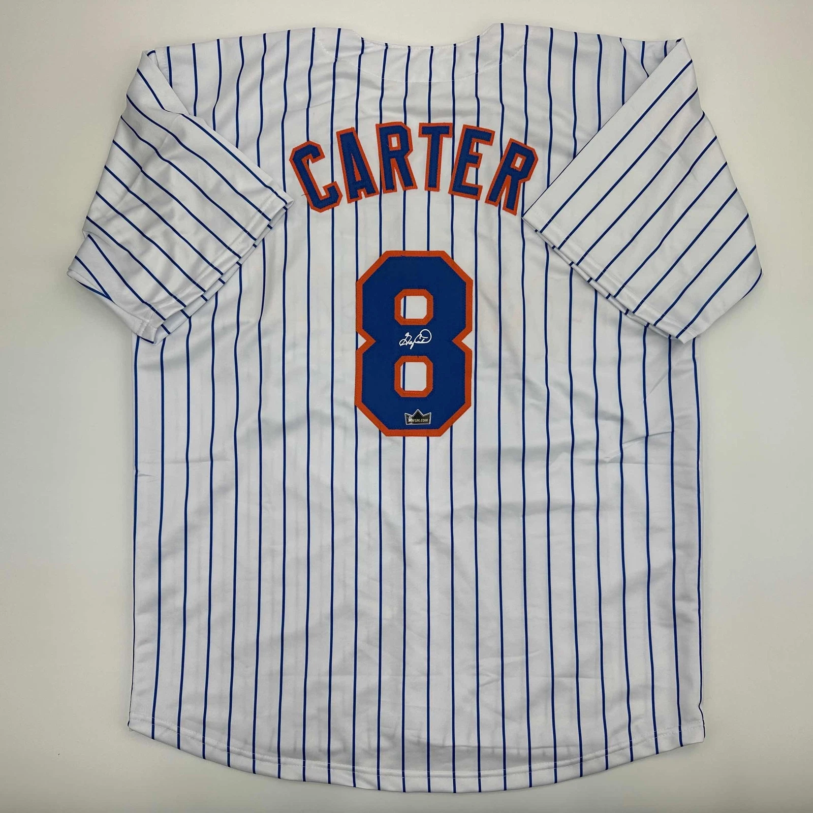 Facsimile Autographed Gary Carter New York Pinstripe Reprint Jersey Size Mens XL