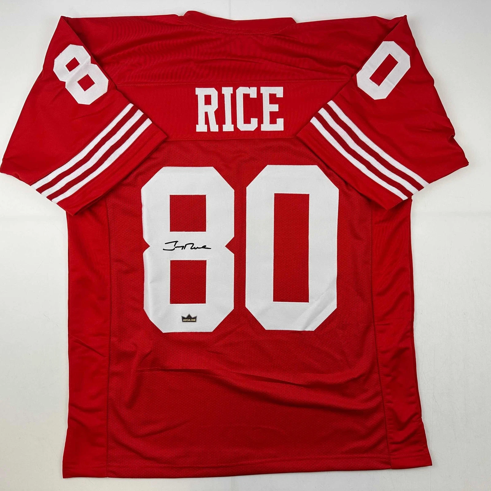 Facsimile Autographed Jerry Rice San Francisco Red Reprint Jersey Size Men's XL