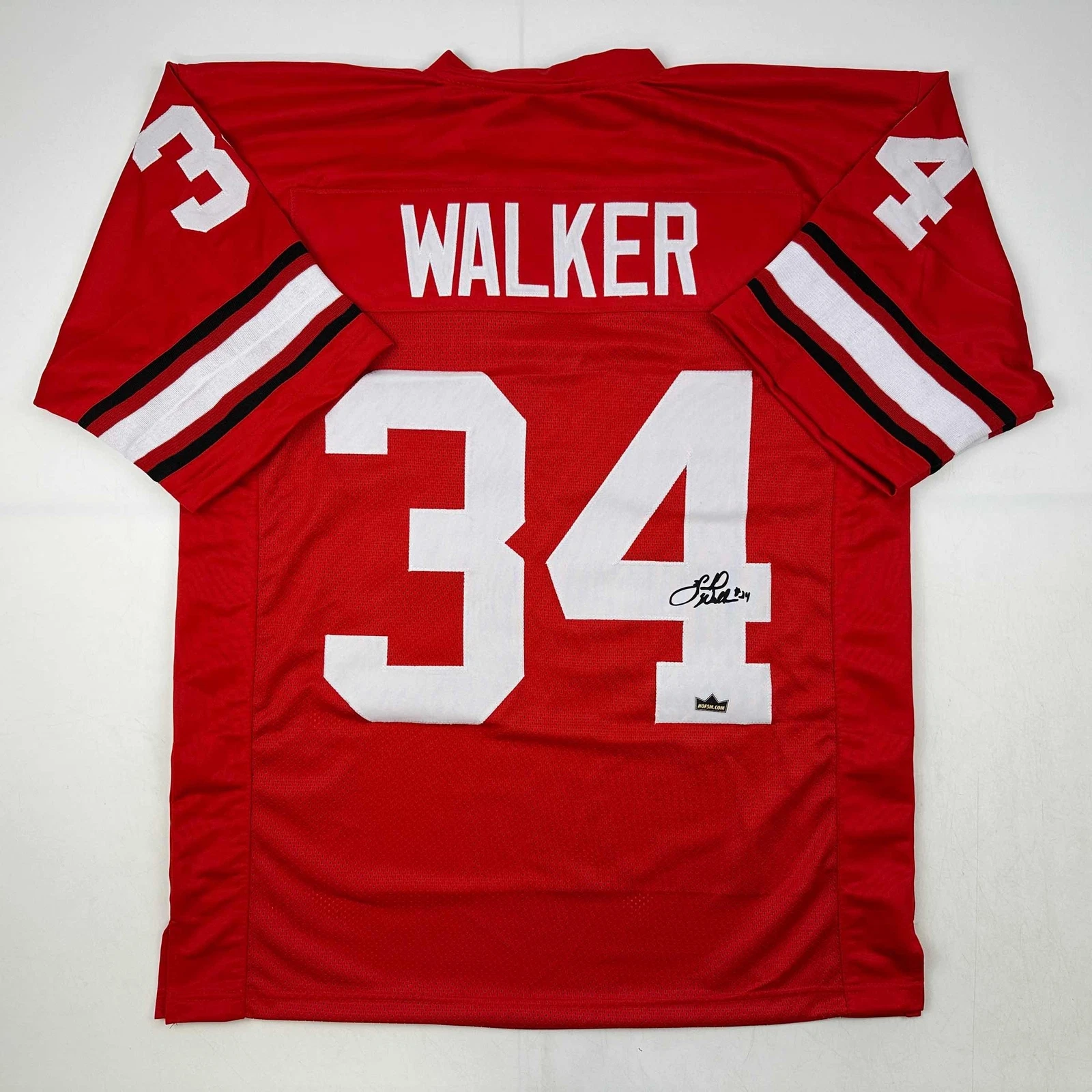 Facsimile Autographed Herschel Walker Georgia Red Reprint Jersey Size Men's XL
