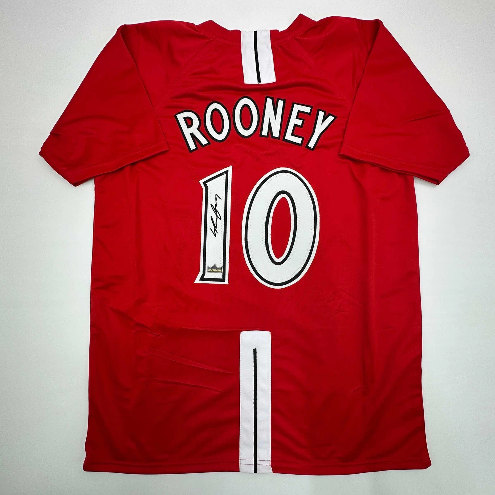 Facsimile Autographed Wayne Rooney Manchester United Red Reprint Jersey Men's XL