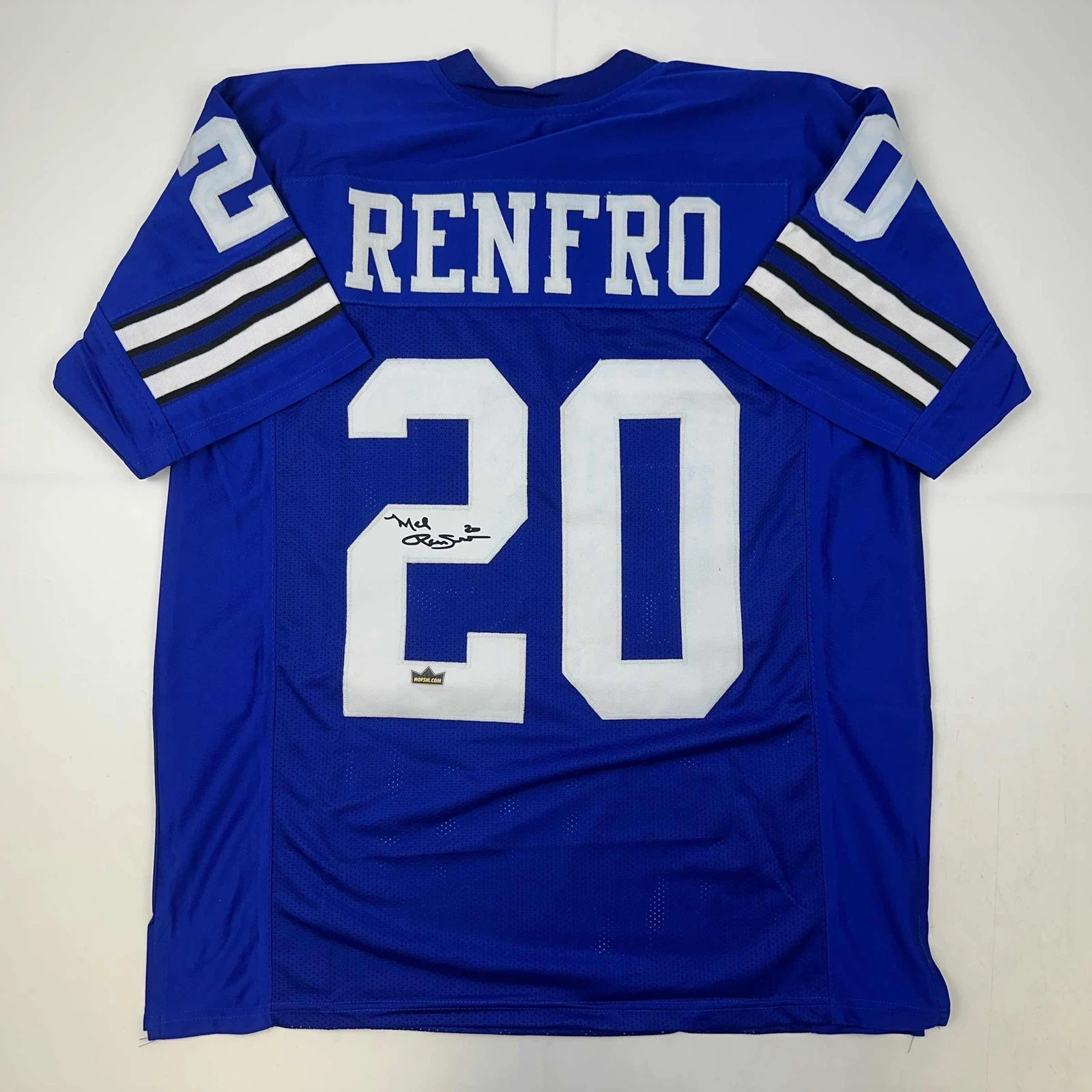 Facsimile Autographed Mel Renfro Dallas Blue Reprint Jersey Size Men's XL