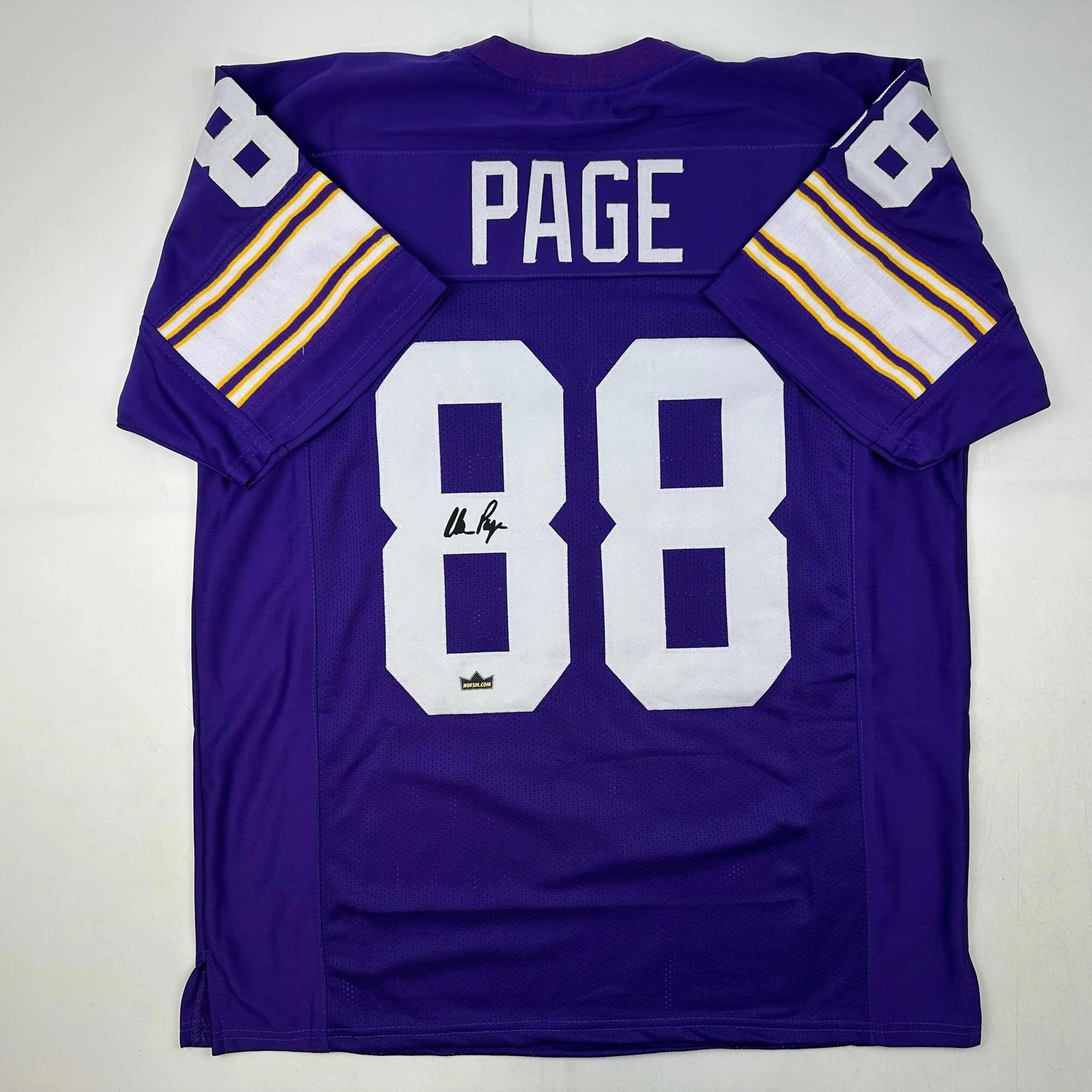 Facsimile Autographed Alan Page Minnesota Purple Reprint Jersey Size Men's XL