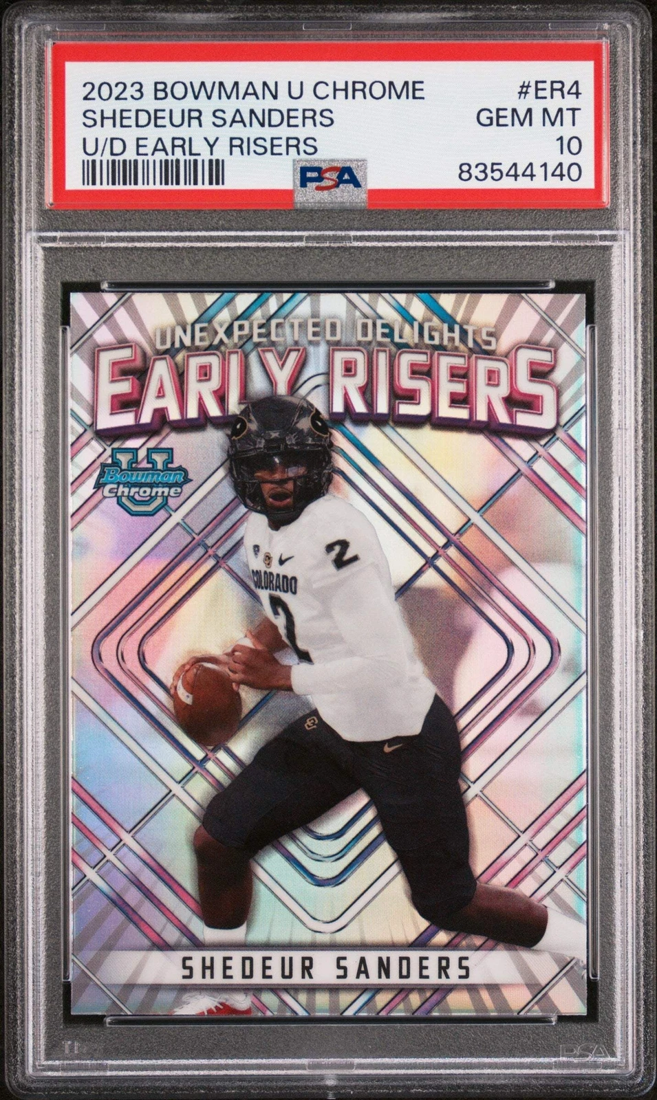 Graded 2023 BWM U Shedeur Sanders #ER4 U/D Early Risers RC Football Card PSA 10
