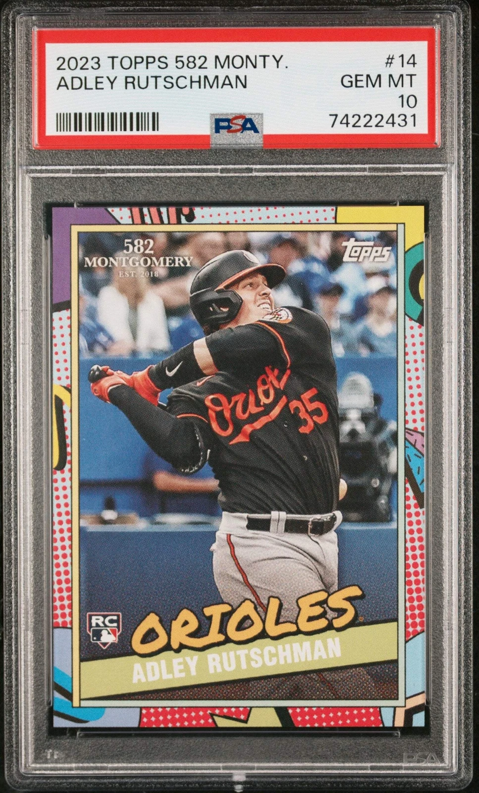 Graded 2023 Topps 582 Monty Adley Rutschman #14 Rookie RC Baseball Card PSA 10